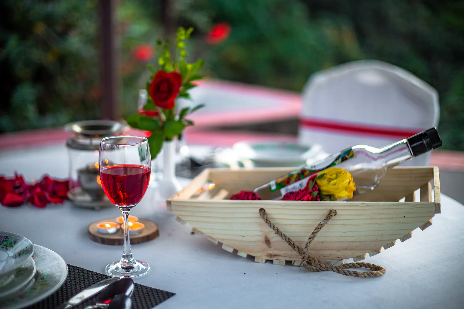 Romantic candlelight dinner setup at Cloud 9 Hills Resort